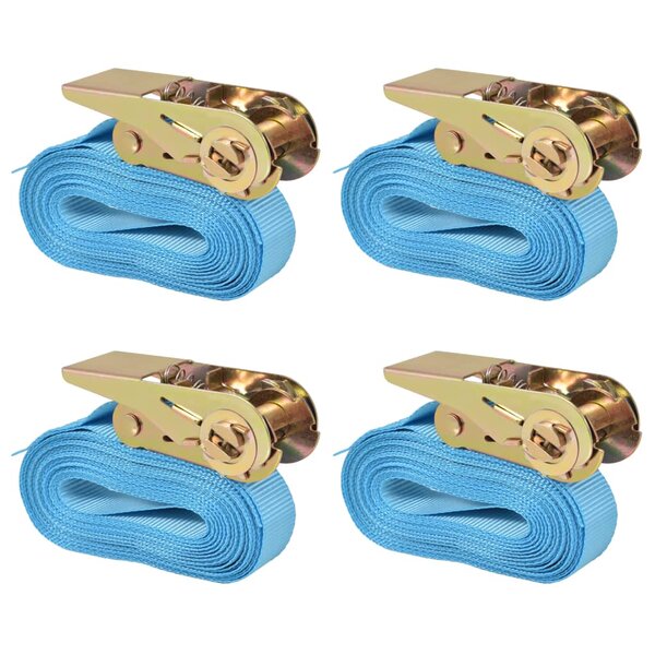 vidaXL Sangle d’arrimage 4 Pièces 0 8 tonne 6 m x 25 mm Bleu