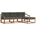 vidaXL Ensemble de canapés d'extérieur 4 pc Naturel et Anthracite