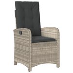 vidaXL Ensemble de salle à manger de jardin 7 pièces avec coussins Gris clair Poly Rattan