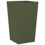 vidaXL Jardinières 2 Pièces vert olive 45x45x75 cm acier