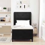 vidaXL Lit à ressorts avec matelas Noir 100 x 200 cm Velours