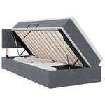 vidaXL Lit de rangement LED avec matelas Gris foncé 90 x 200 cm