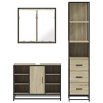 vidaXL Ensemble de meubles de salle de bain 3 Pièces chêne sonoma