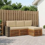 vidaXL Ensemble de canapés d'extérieur 4 pc Naturel et Beige