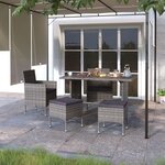 vidaXL Jeu de chaise et tabouret de jardin 4 Pièces Résine tressée Gris