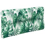 vidaXL Coussin de palette motif de feuilles 80x40x12 cm tissu
