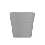 Pot à fleurs et plantes rond plastique - Réservoir d'eau - Ø 35 cm - Gris clair