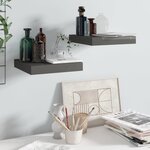 vidaXL Étagère murale flottante 2 Pièces Gris brillant 23x23 5x3 8 cm MDF