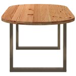 vidaXL Table à manger 220x100x74 cm bois de chêne massif ovale