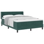 vidaXL Lit à ressorts avec tête de lit Vert foncé 190 x 140 cm Velours