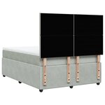 vidaXL Sommier à lattes de lit et matelas Gris clair 140x190cm Velours