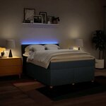 vidaXL Sommier à lattes de lit avec matelas Bleu 140x190 cm Tissu