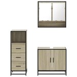 vidaXL Ensemble de meubles de salle de bain 3 Pièces chêne sonoma