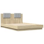 vidaXL Cadre de lit avec LED sans matelas chêne sonoma 120x200 cm