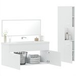 vidaXL Ensemble de meubles salle de bain 3 Pièces blanc bois d'ingénierie