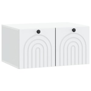 vidaXL Meuble TV mural Blanc 59 5 x 41 x 30 cm Bois d'ingénierie
