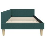 vidaXL Cadre de lit d'angle Vert foncé 90 x 200 cm tissu