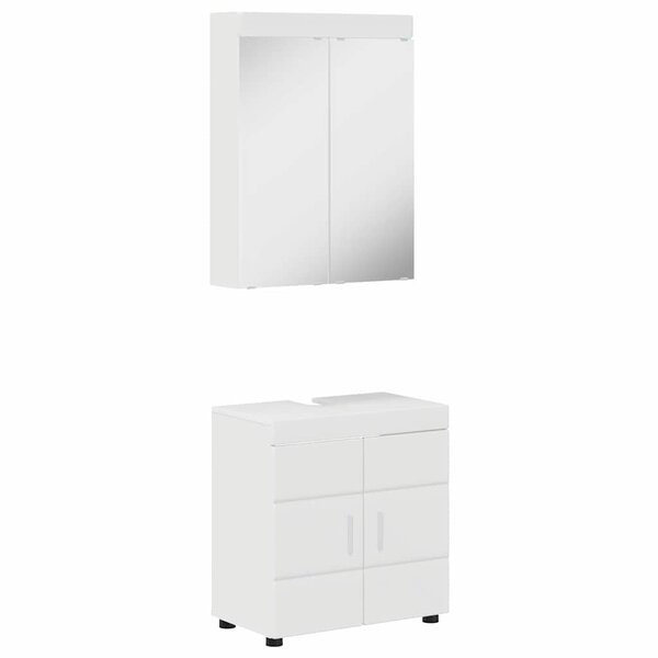 vidaXL Ensemble de mobilier de salle de bain TULUM Blanc brillant