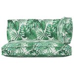 vidaXL Ensemble de coussins pour palette en 3 pièces avec motif de feuilles en tissu Oxford