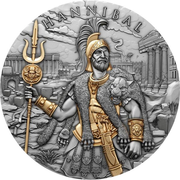 Pièce de monnaie en Argent 5 Dollars g 62.2 (2 oz) Millésime 2025 Legendary Warriors HANNIBAL (PRÉCOMMANDE)