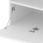 vidaXL Meuble TV avec lumières LED Blanc brillant 75x35x40 cm