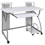 Bureau table poste de travail meuble d'ordinateur informatique étude d'ordinateur 110 x 52 x 88 5 cm bois d’ingénierie blanc 02_0023710
