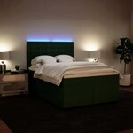 vidaXL Sommier à lattes de lit et matelas Vert foncé 140x190cm Velours
