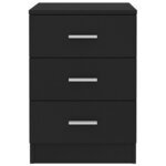 vidaXL Table de chevet Noir 38 x 35 x 56 cm Bois d'ingénierie