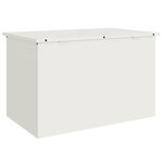 vidaXL Boîte de Rangement Extérieure Blanc 80 x 50 5 x 50 cm Acier