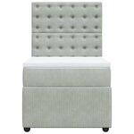 vidaXL Sommier à lattes de lit et matelas Gris clair 90x190 cm Velours