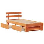 vidaXL Cadre de lit avec tête de lit Brun cire 80 x 200 cm Pin massif