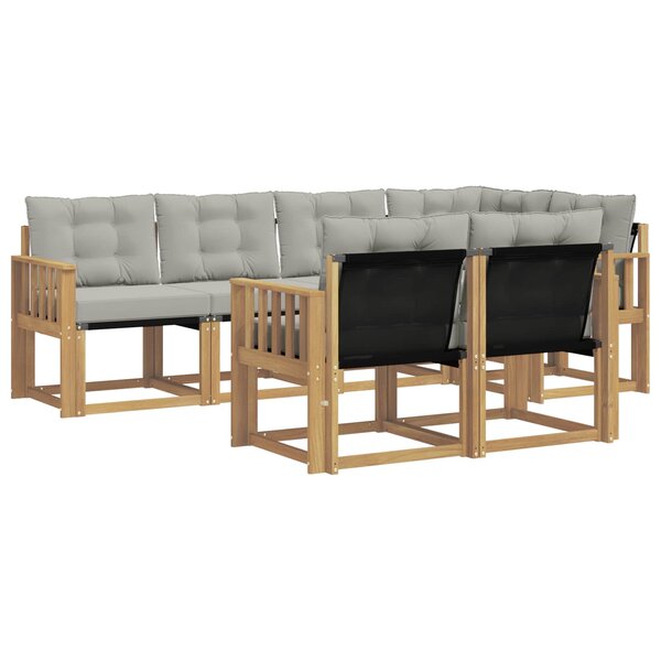 vidaXL Ensemble de canapés d'extérieur 7 pc Blanc et gris clair