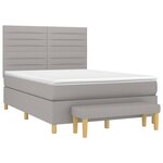 vidaXL Sommier à lattes de lit avec matelas Gris clair 140x190cm Tissu