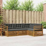 vidaXL Ensemble de canapés d'extérieur 4 Pièces Naturel et Anthracite