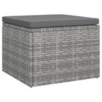 vidaXL Canapé de jardin 3 places avec toit et repose-pieds Gris