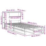 vidaXL Lit bibliothèque sans matelas 90x200 cm bois massif