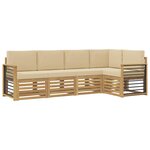 vidaXL Ensemble de canapés d'extérieur 5 Pièces Blanc et Beige