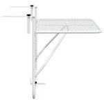 vidaXL Table de balcon Blanc 60x40 cm Acier