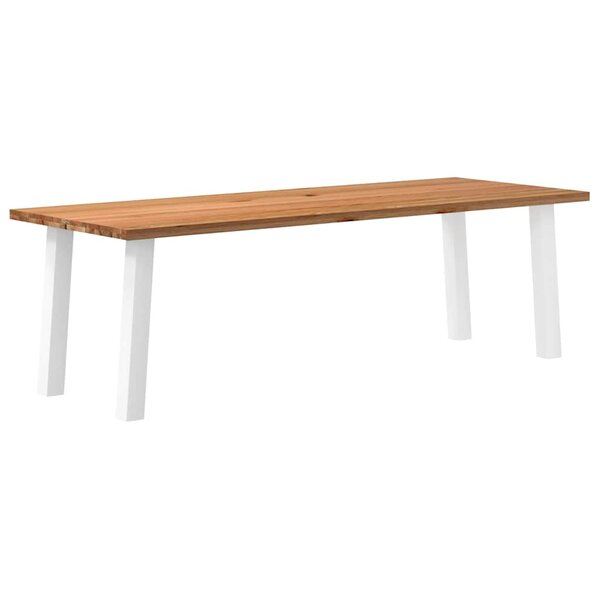vidaXL Table à manger marron clair bois de chêne massif rectangulaire