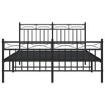 vidaXL Cadre de lit métal sans matelas avec pied de lit noir 135x190cm