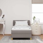 vidaXL Lit à ressorts avec matelas Taupe 90 x 190 cm tissu