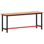 vidaXL Établi 200x55x81 5 cm bois massif de hêtre et métal