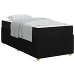 vidaXL Cadre de lit avec matelas Noir 100 x 200 cm tissu