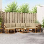 vidaXL Ensemble de canapés d'extérieur 9 pc Naturel et Beige