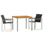 Ensemble de salle à manger de jardin 3 pièces en bois d'acacia solide vidaXL