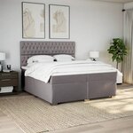 vidaXL Sommier à lattes de lit avec matelas Taupe 200x200 cm Tissu