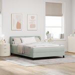 Lit Box Spring vidaXL avec Matelas Gris clair 140x200 cm Velours