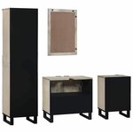 vidaXL Ensemble de mobilier de salle de bain 4 Pièces Marron noyer