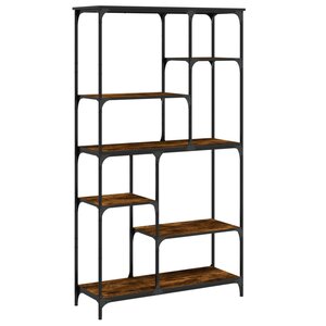 vidaXL Bibliothèque chêne fumé 99x35 5x176 cm bois ingénierie acier