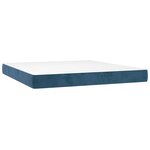 vidaXL Sommier à lattes de lit et matelas Bleu foncé 180x200cm Velours